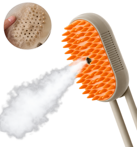 Cepillo Vapor 3 en 1 – Masaje y Quita Pelo